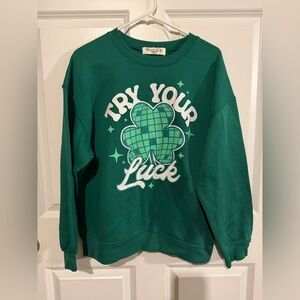 Wound Up Green Crewneck Sweatshirt